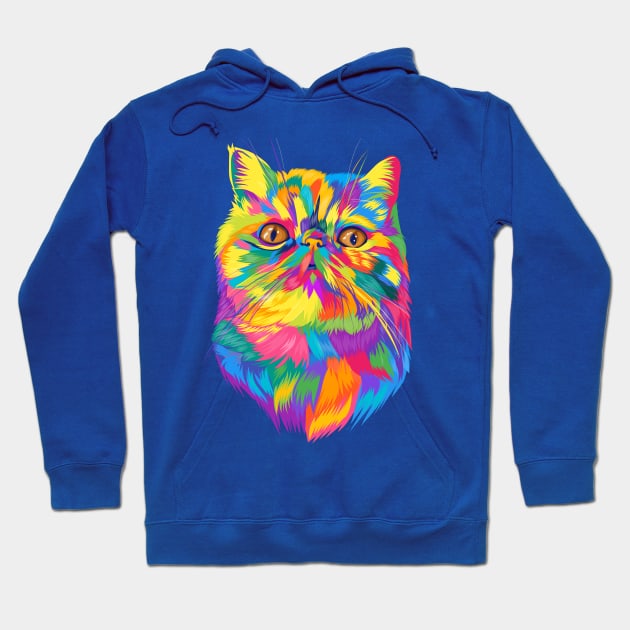 Colorful cute cat rainbow Hoodie by Fadmel